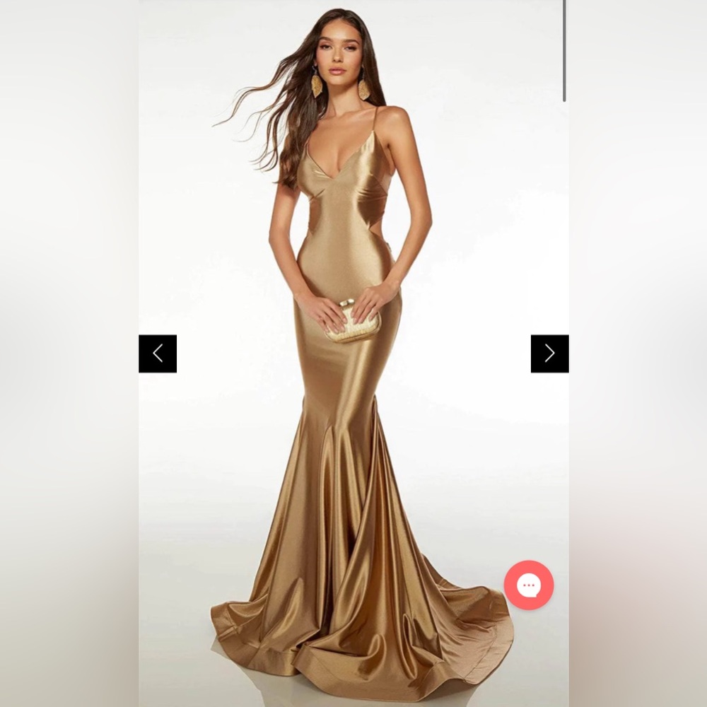 Gold Prom dress with tie up back from ALYCE PARIS